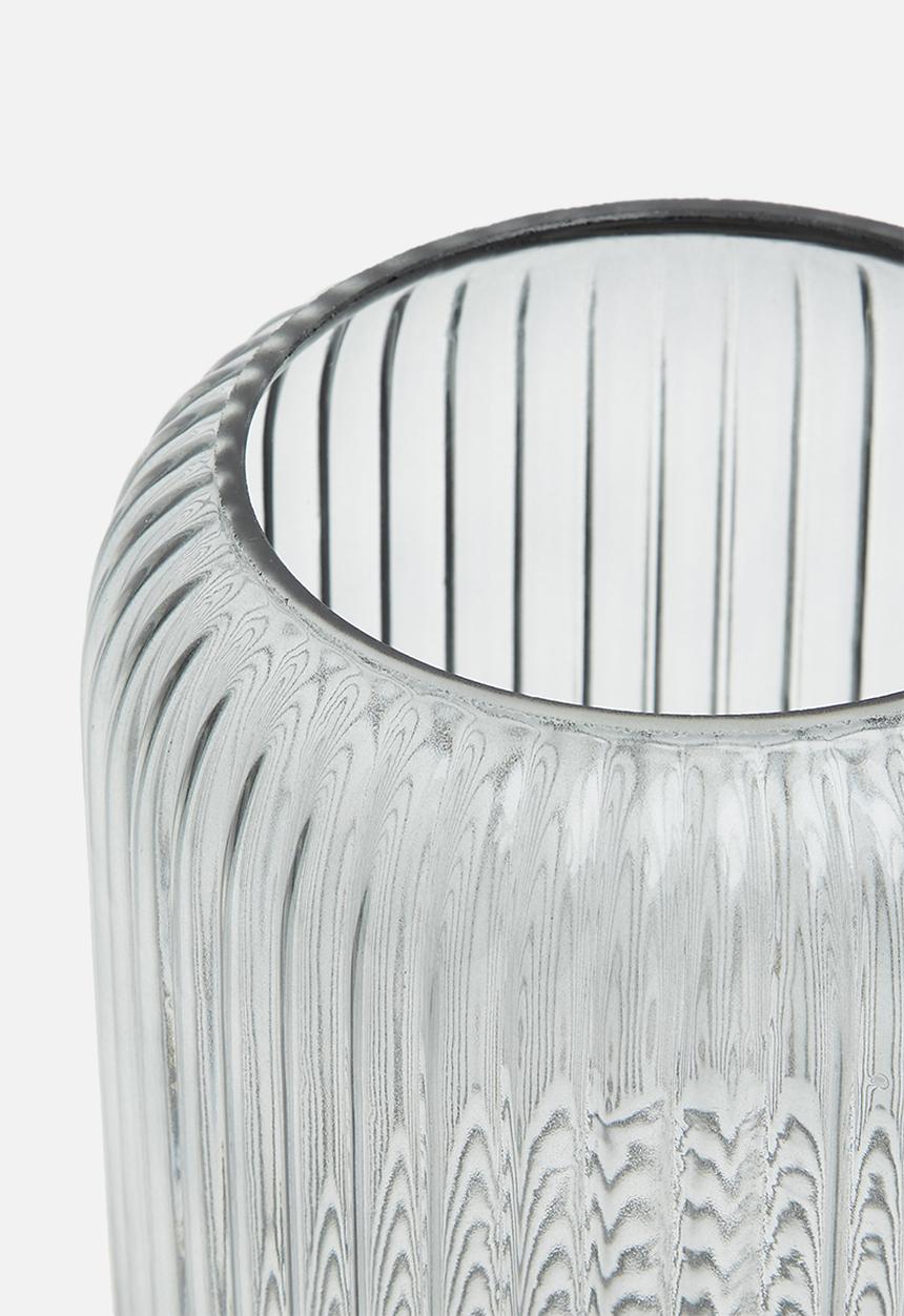 H&S - Cylinder rib vase - clear