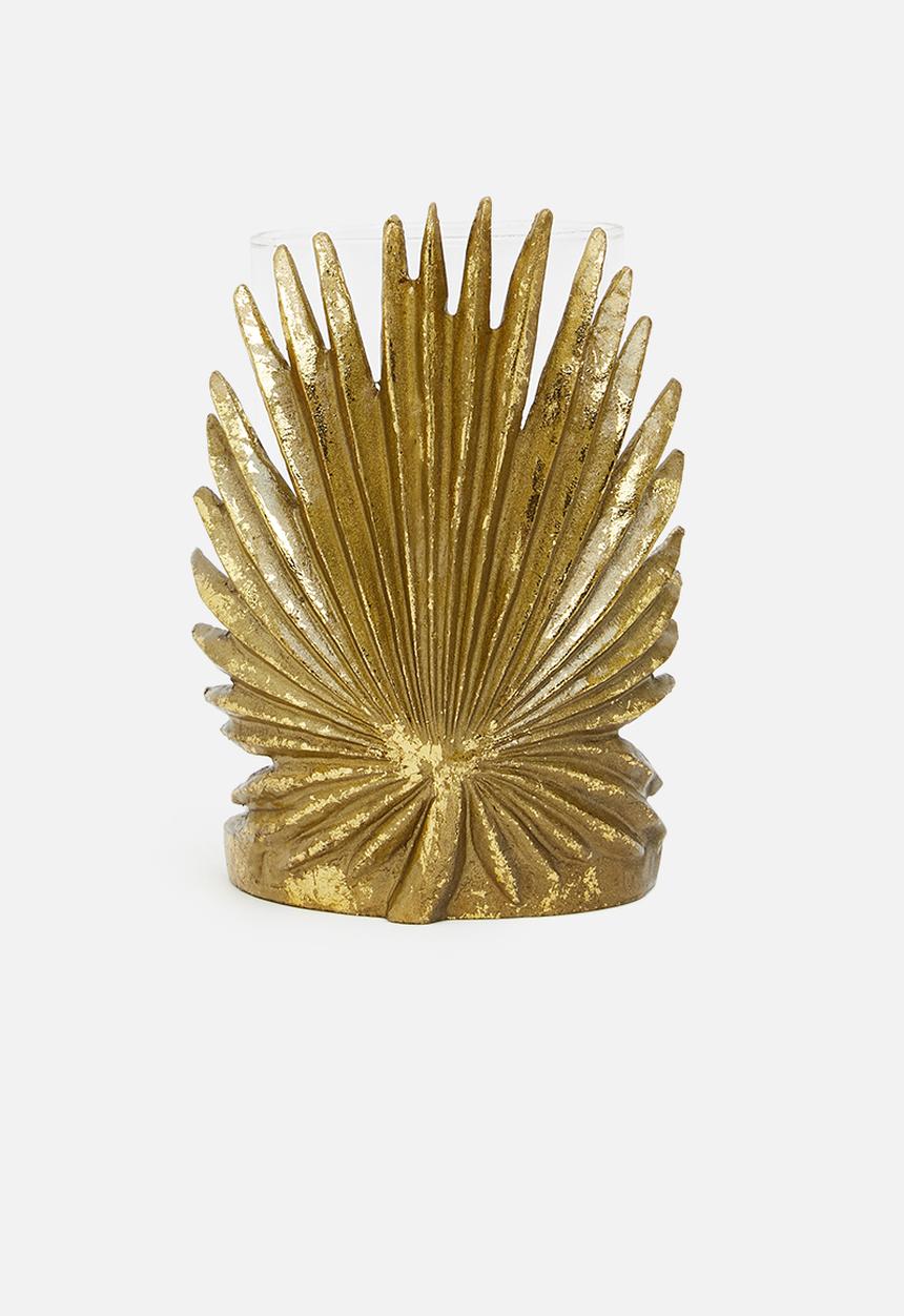 H&S - Frond candle holder - gold