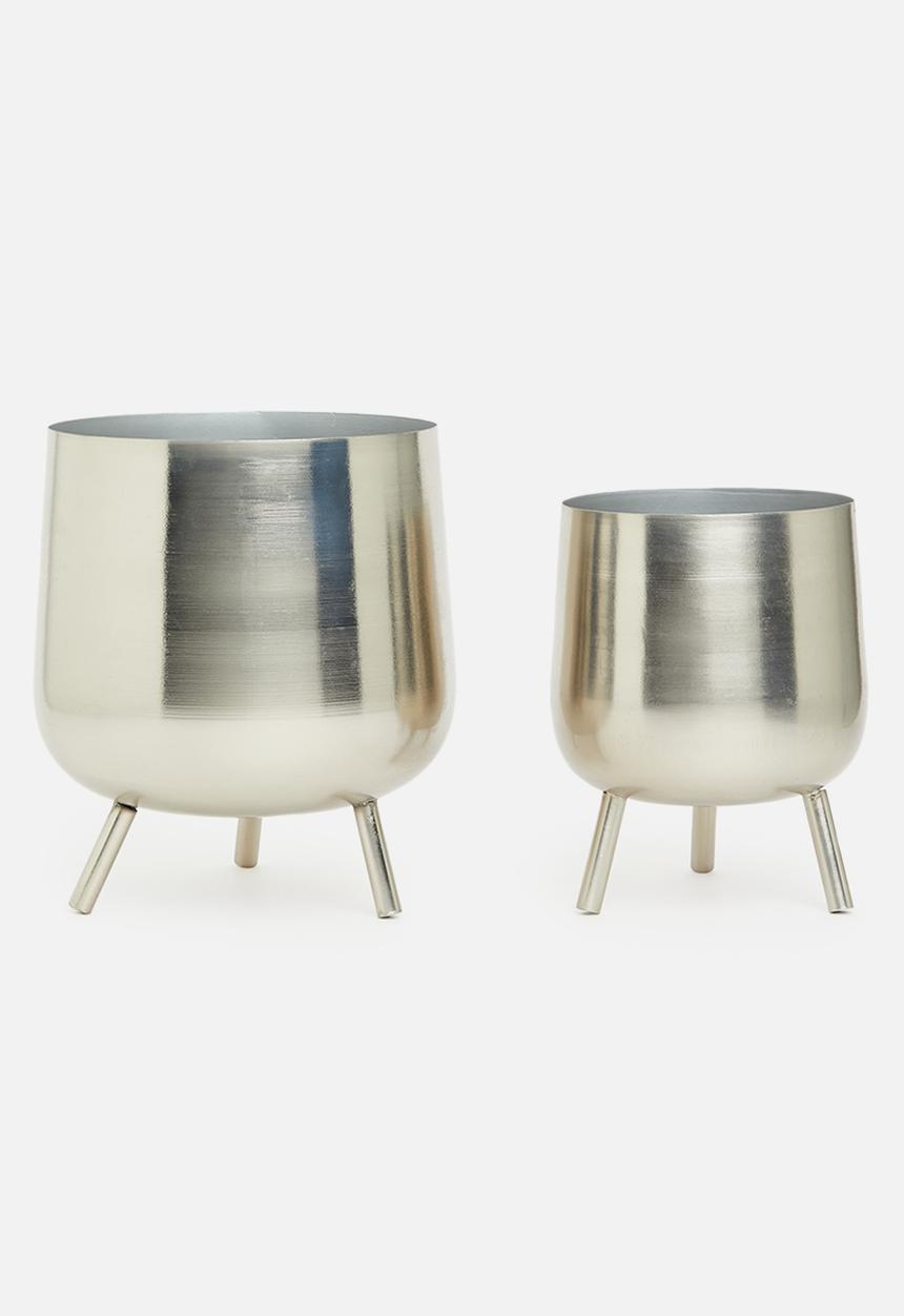 H&S - Romy planter set of 2 - silver