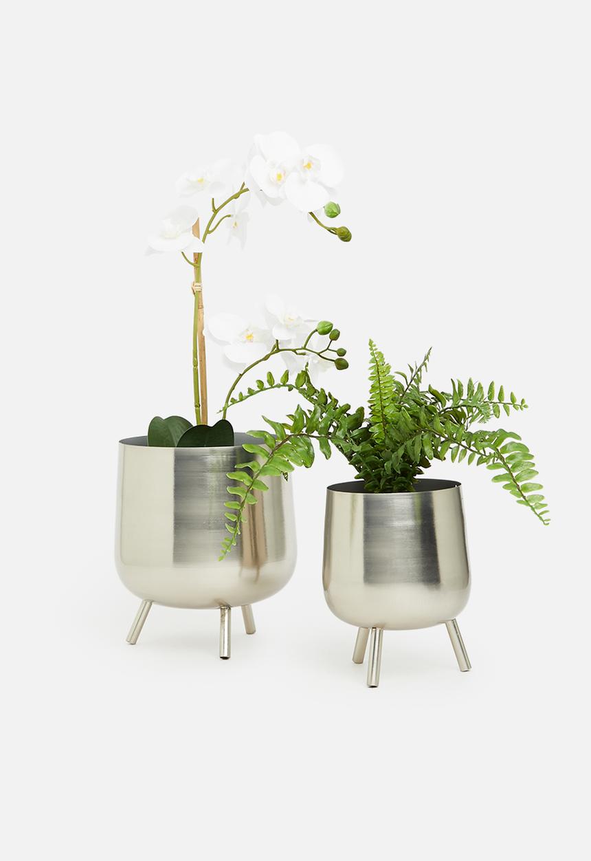 H&S - Romy planter set of 2 - silver