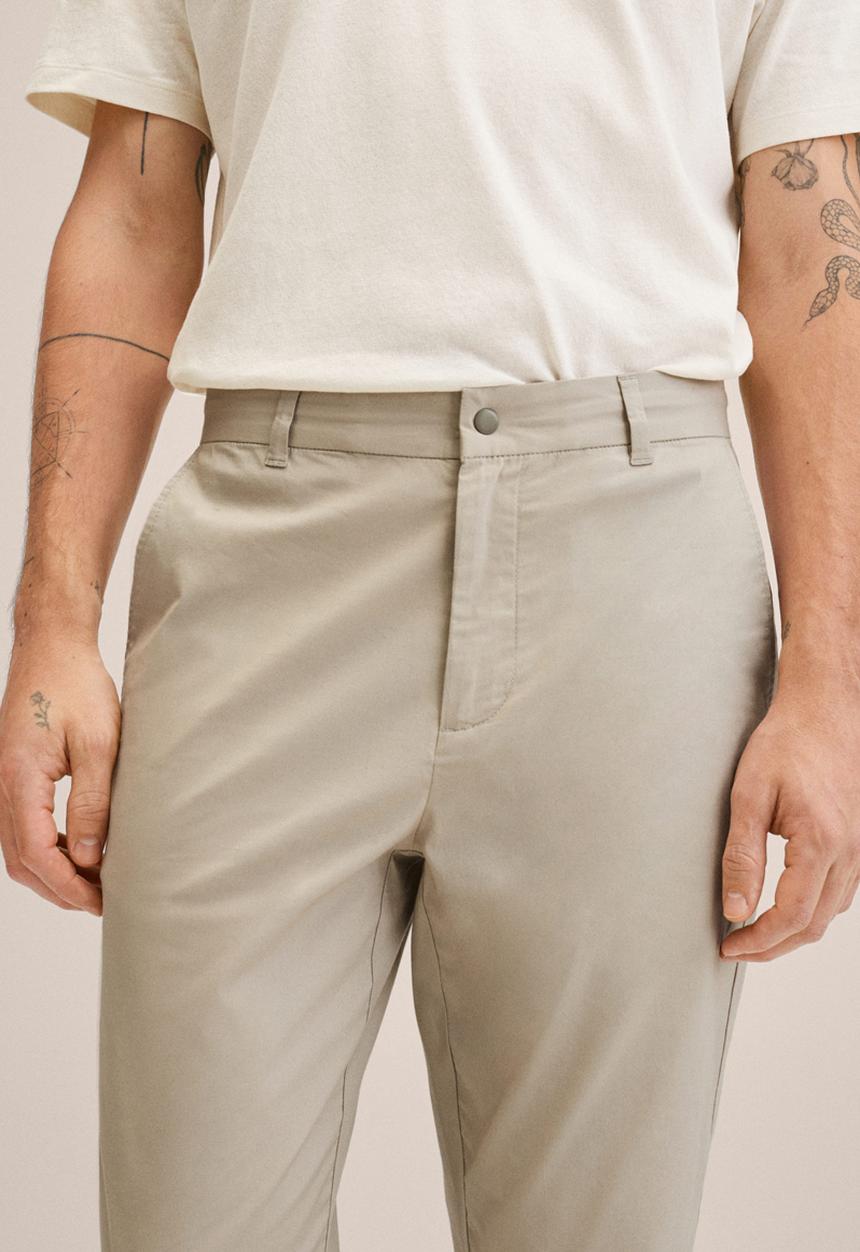 MANGO - Trevi cuffed pant - beige
