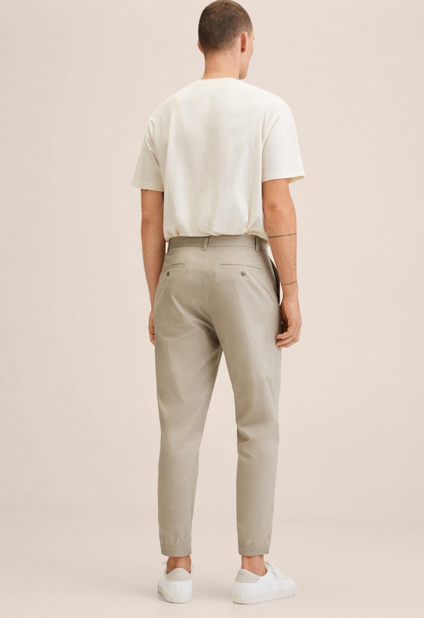 MANGO - Trevi cuffed pant - beige