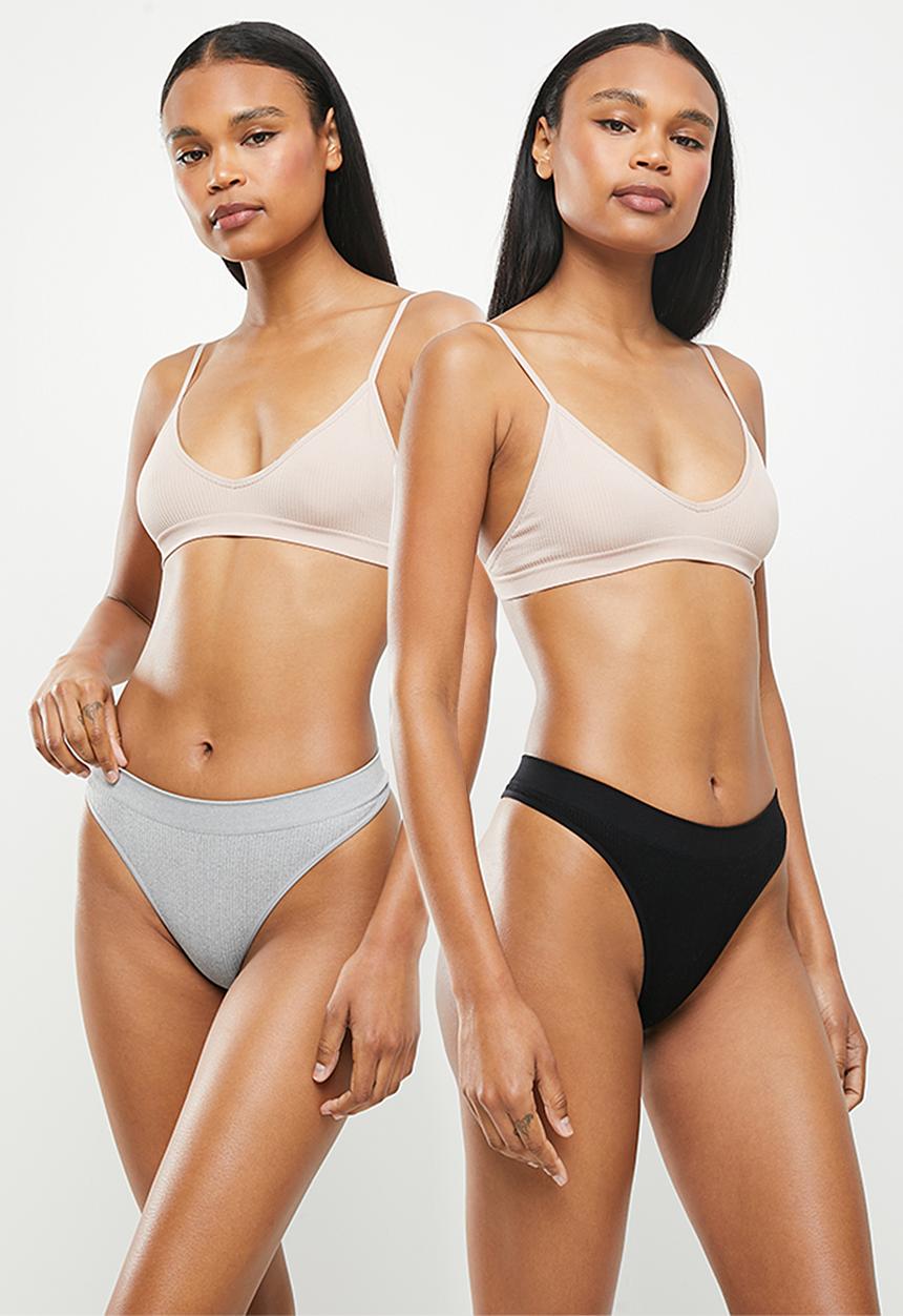Cotton On - High cut thong 5 pack - multi 