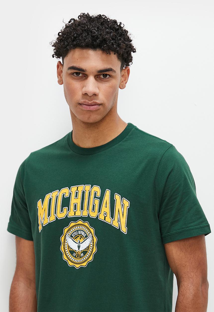 STYLE REPUBLIC - Michigan graphic tee - bottle green