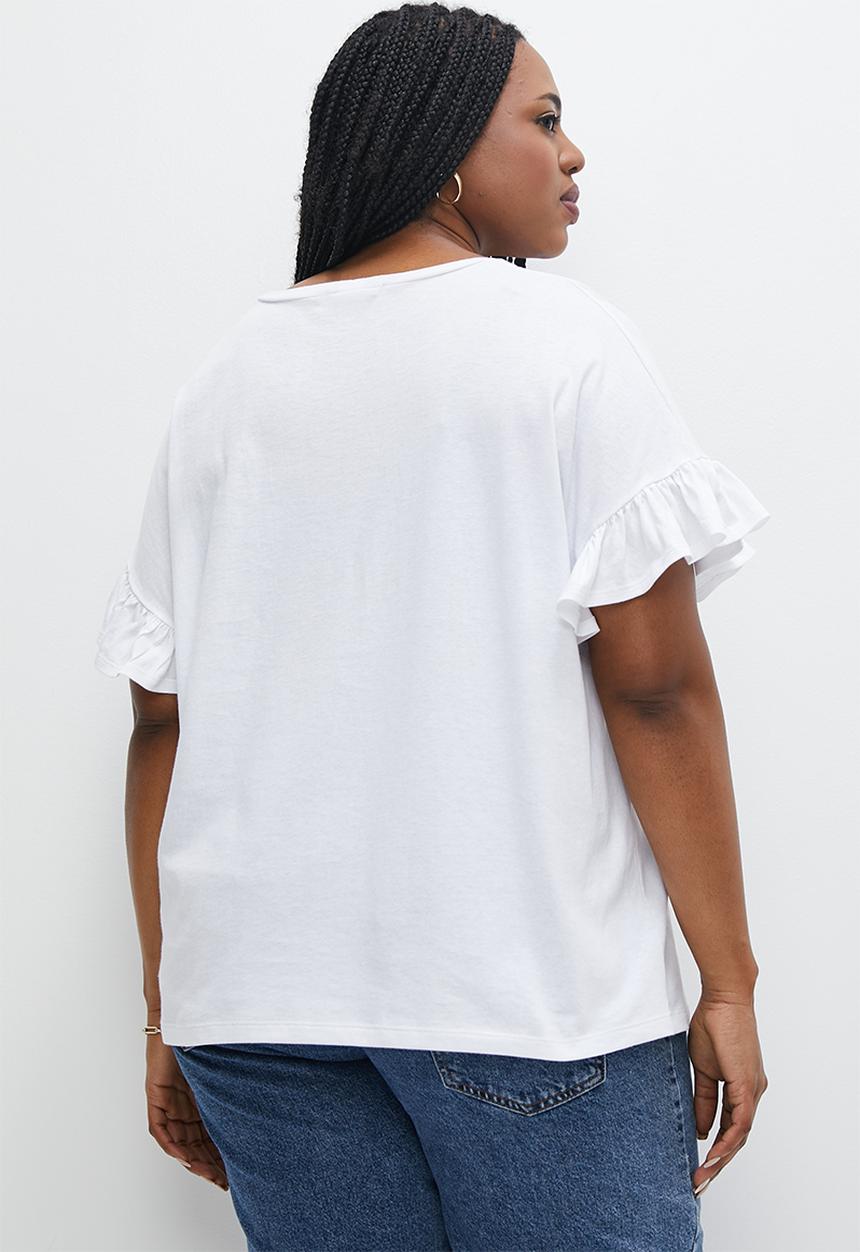 Superbalist - Ruffle tee - white