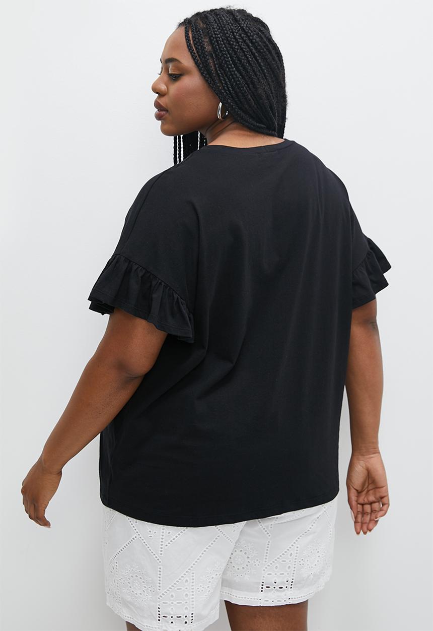 Superbalist - Ruffle tee - black