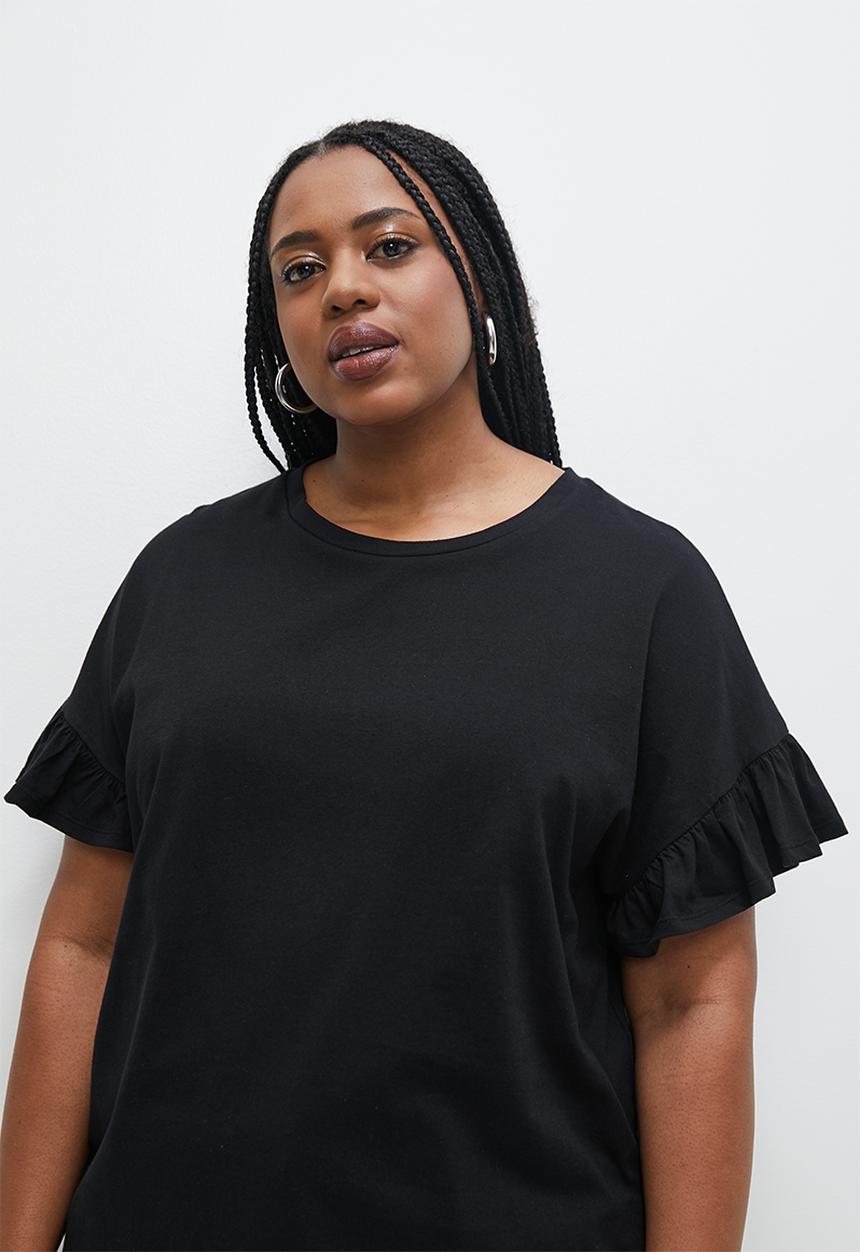Superbalist - Ruffle tee - black