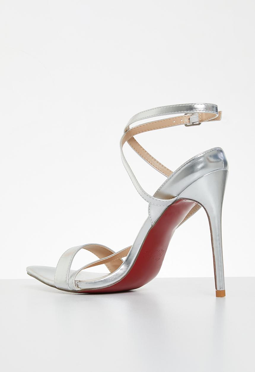 Miss Black - Dagger1 barely there stiletto heel - silver