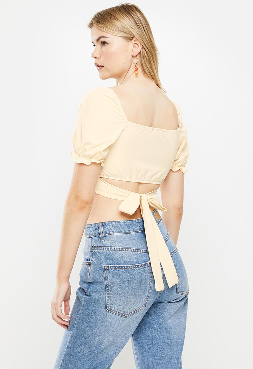 dailyfriday - Wrap crop top - beige