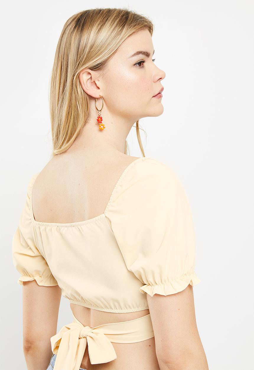 dailyfriday - Wrap crop top - beige