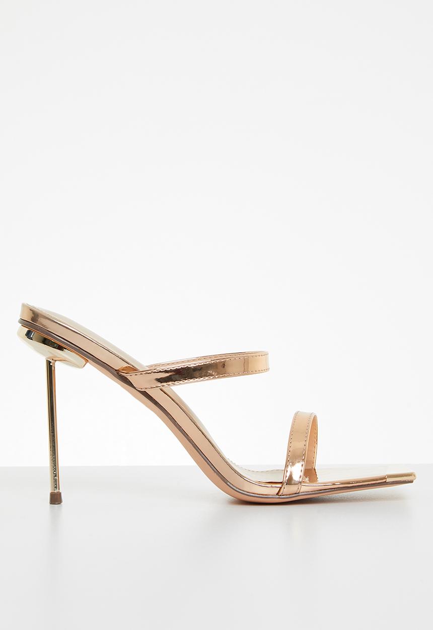 Miss Black - Swing1 barely there stiletto mule heel - rose gold