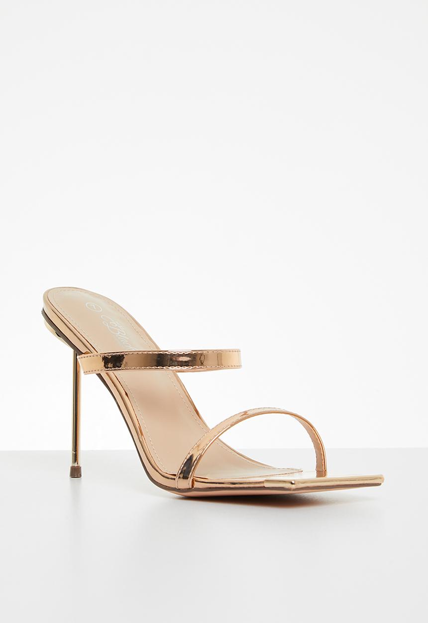 Miss Black - Swing1 barely there stiletto mule heel - rose gold