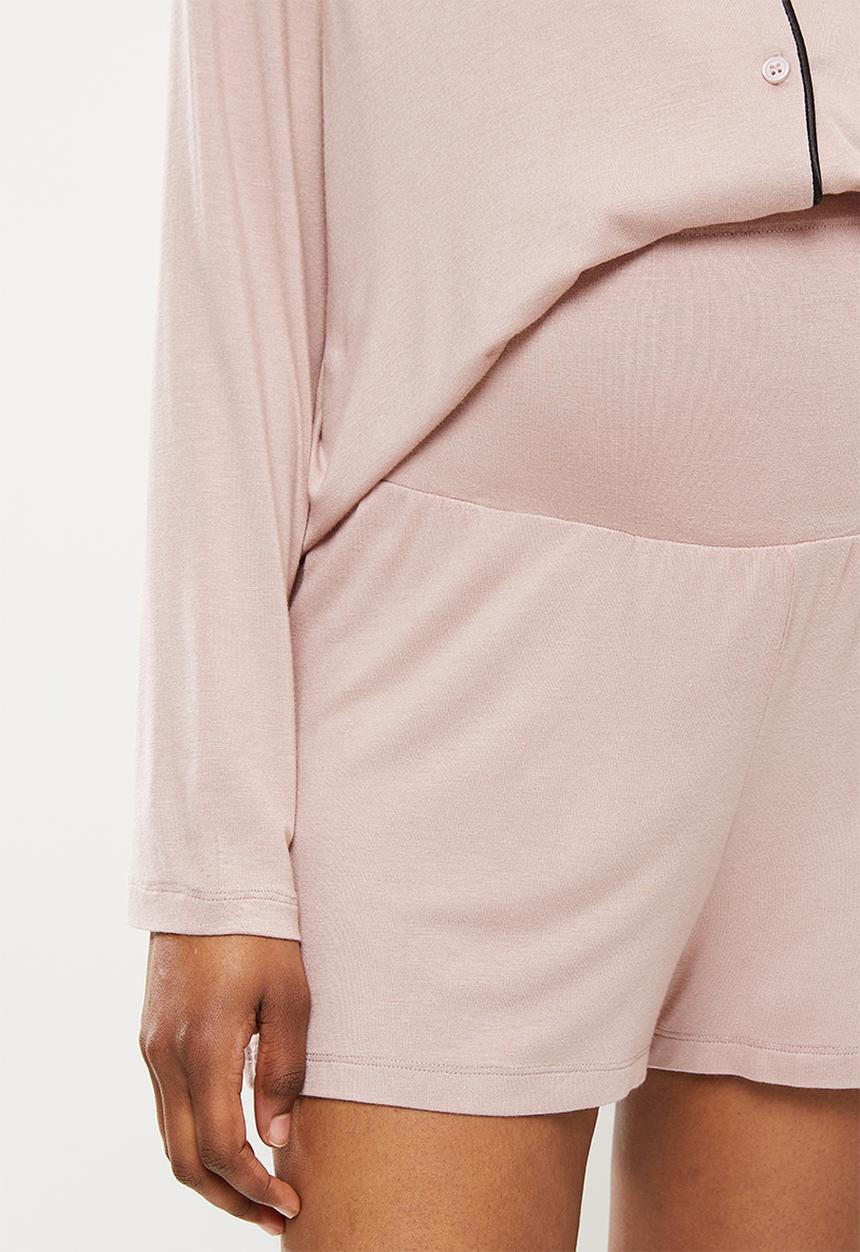 Superbalist - Maternity knit button down set - bark & black