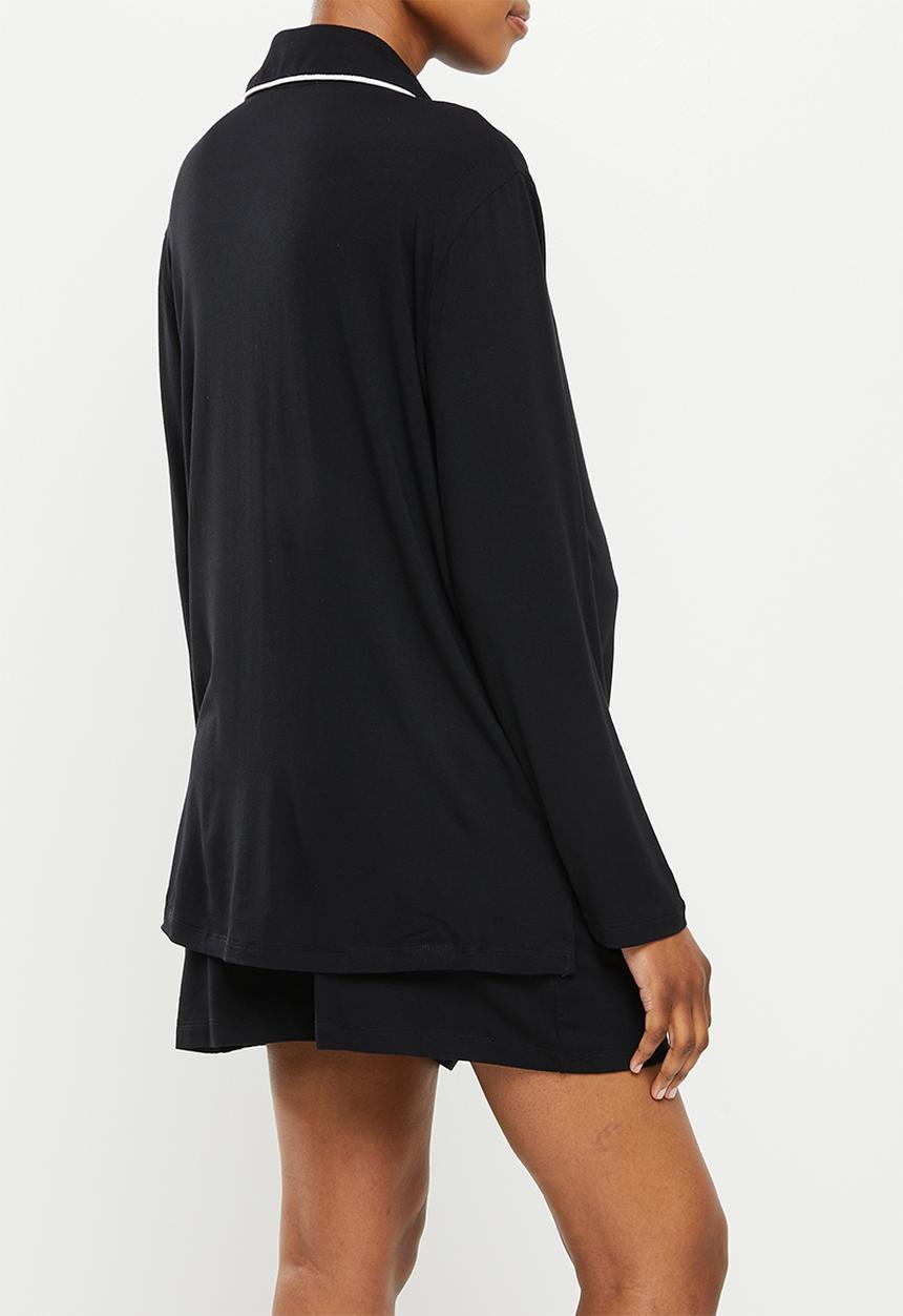 Superbalist - Maternity knit button down set - black & ivory