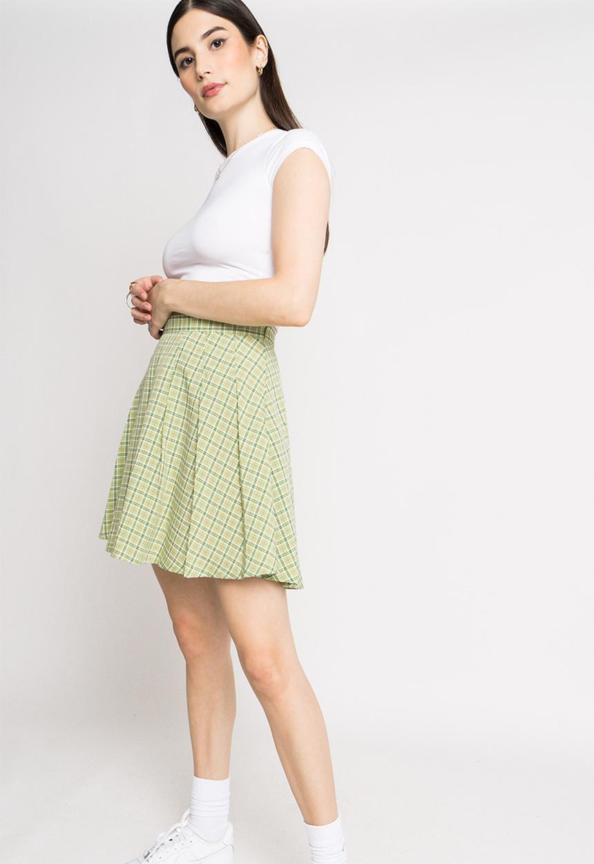 Daisy Street - Emily skirt - green check