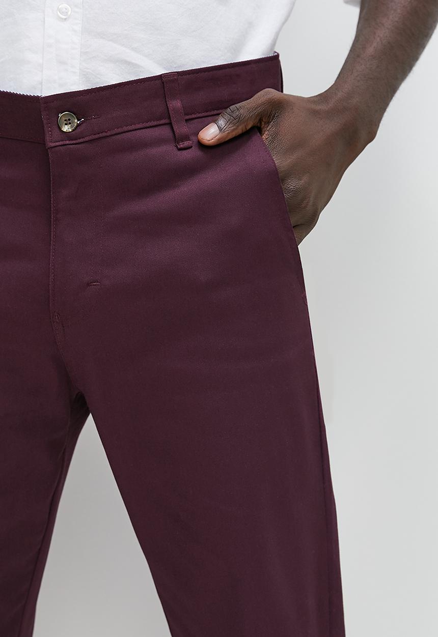 Superbalist - Caleb slim chino - burgundy