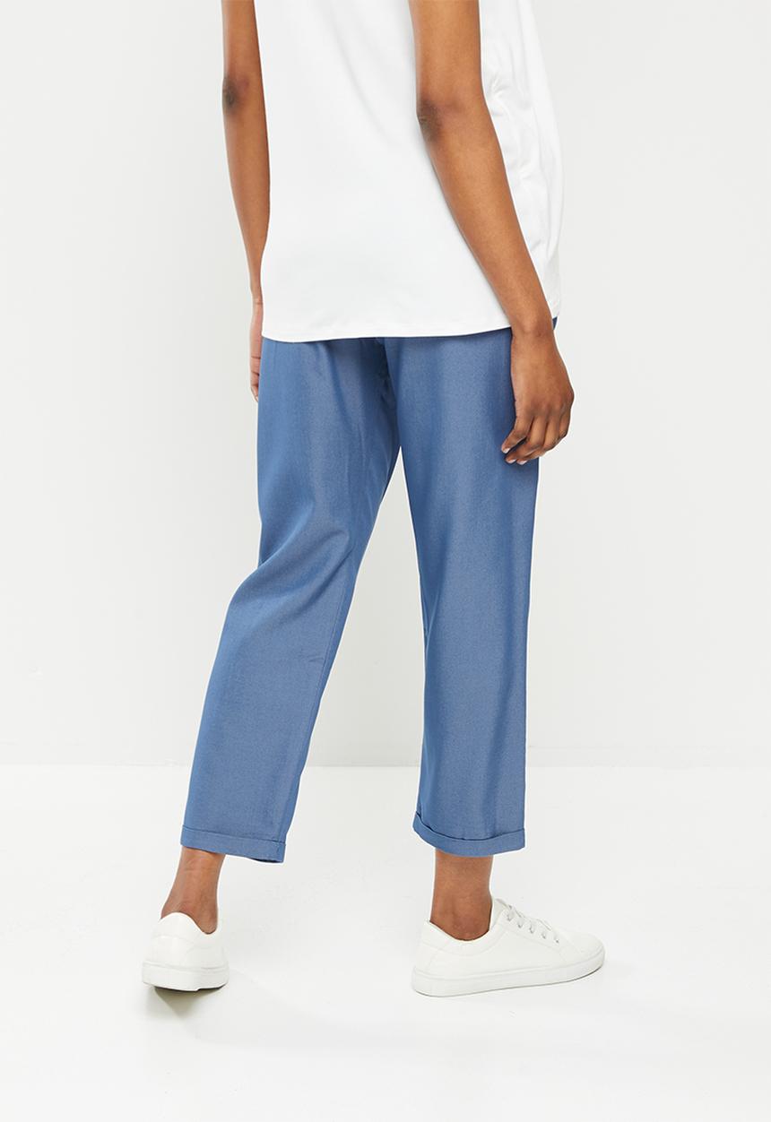 edit Maternity - Maternity drawstring tapered leg pant - med blue