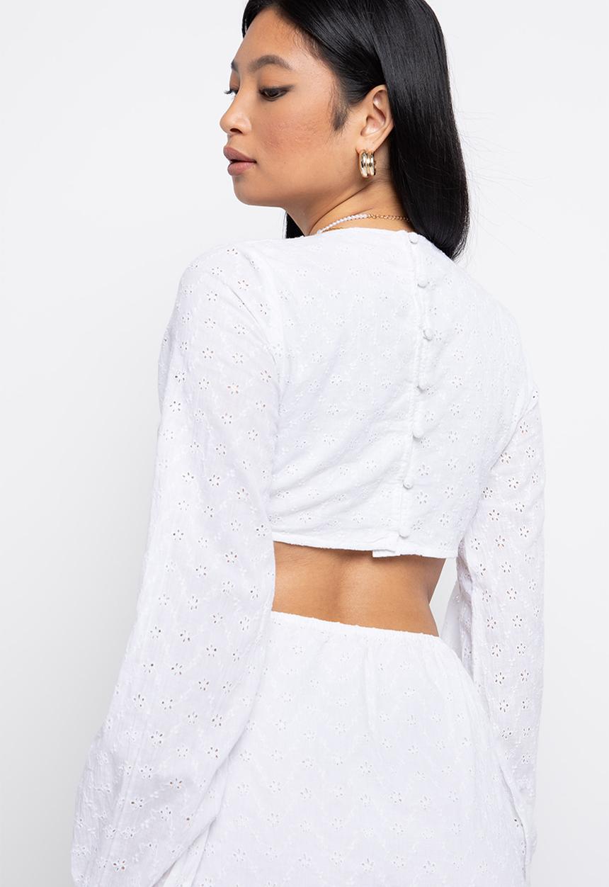 Daisy Street - Cut out dress - white