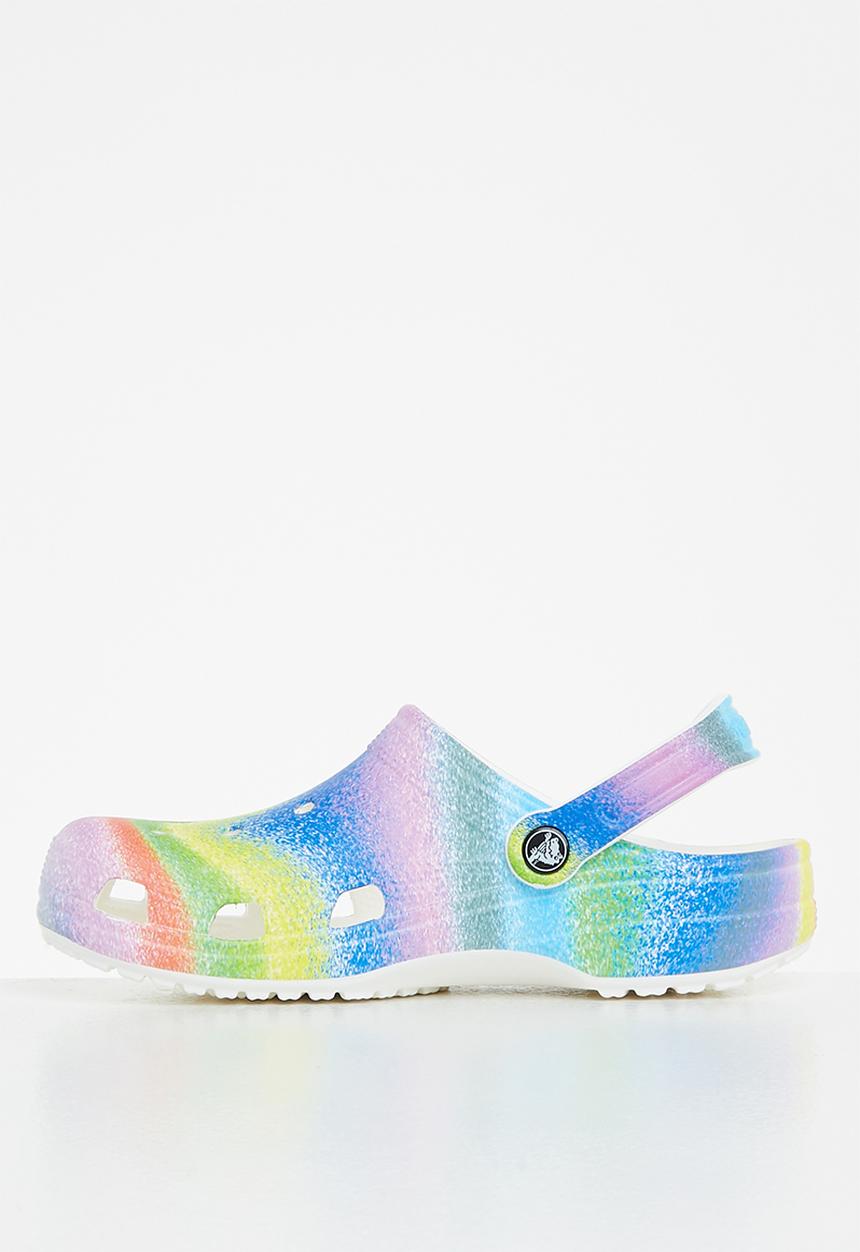 Crocs - Classic spray dye clog - white & multi