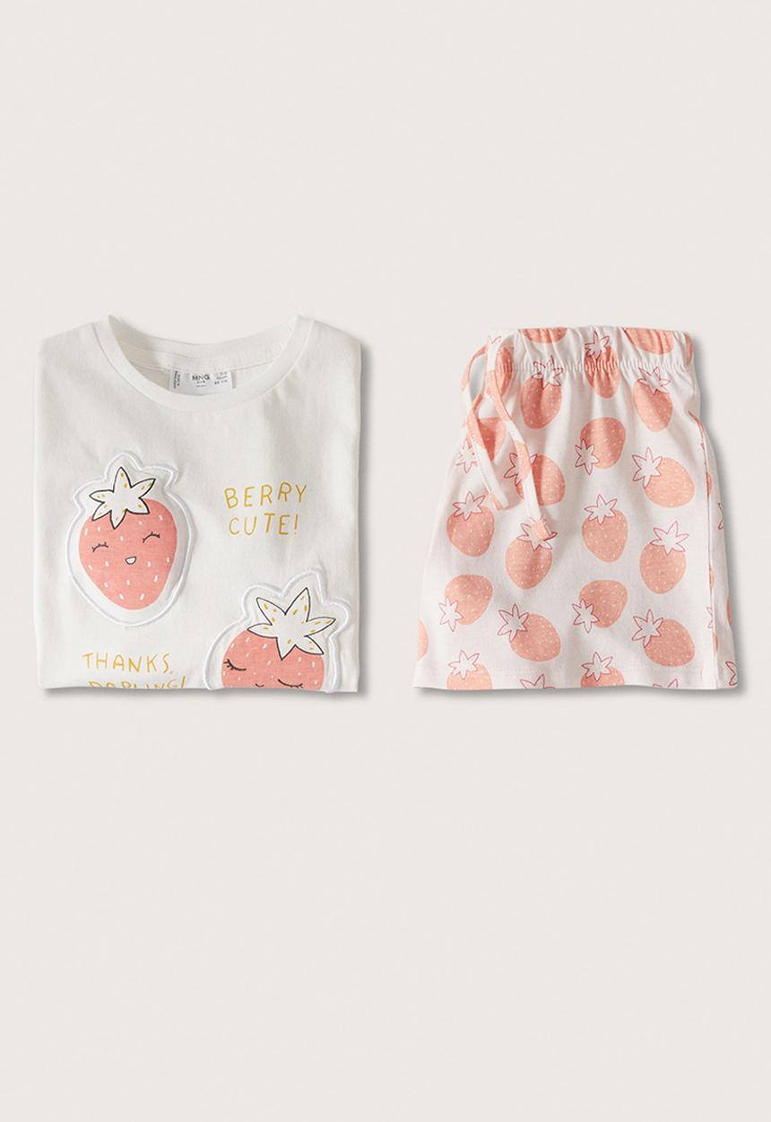 MANGO - Printed cotton pyjamas - pink
