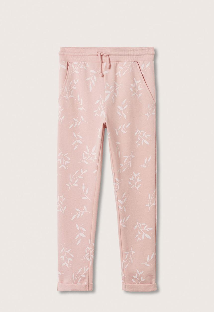 MANGO - Printed jogger trousers - pale pink