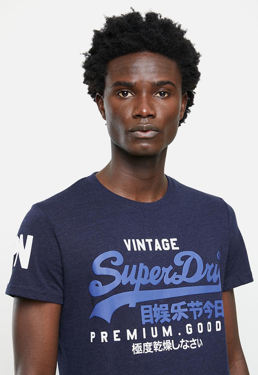 Superdry. - Vl tee - midnight blue grit