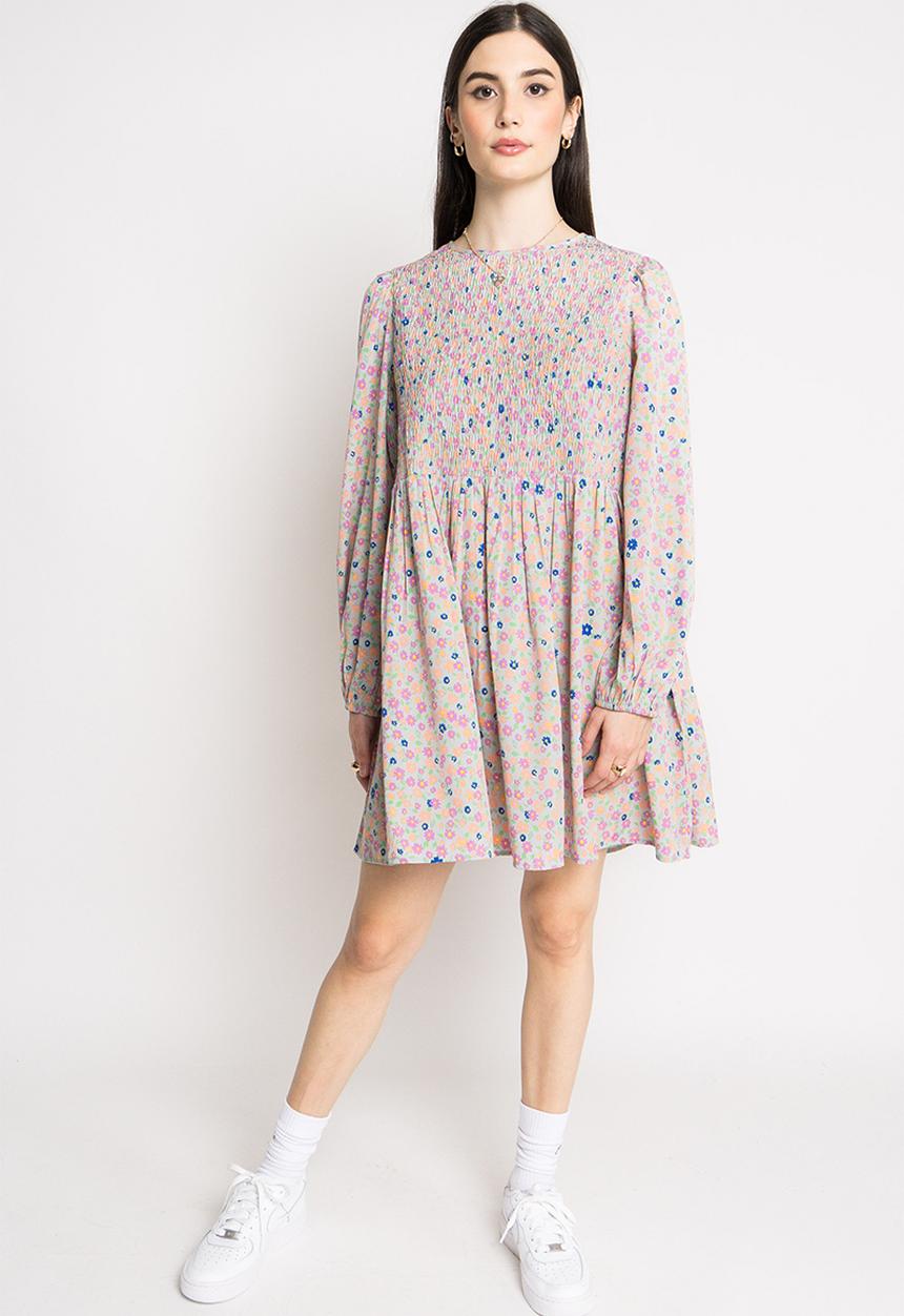 Daisy Street - Shirred alexis dress - multi ditsy