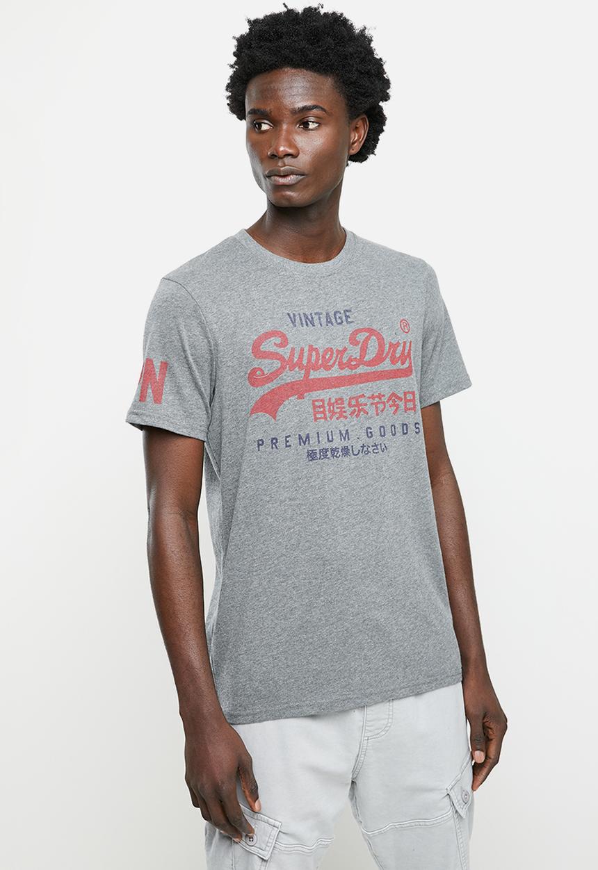 Superdry. - Vintage vl classic tee - rich charcoal marl