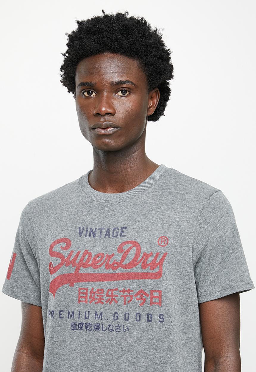 Superdry. - Vintage vl classic tee - rich charcoal marl
