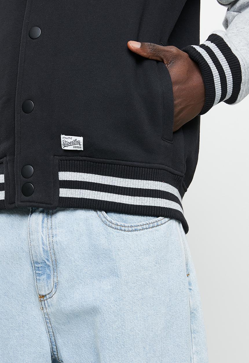 Superdry. - Vintage collegiate jrsy bomber - black & grey