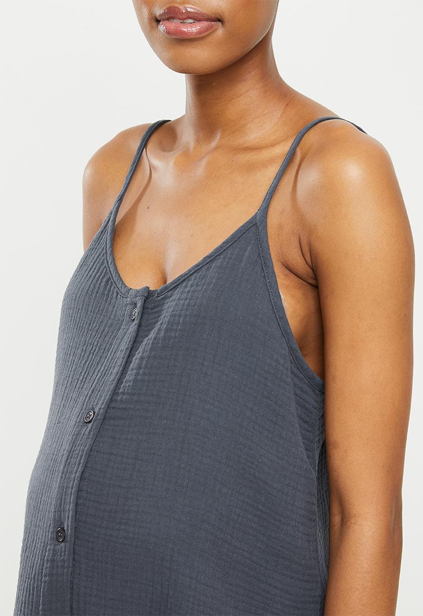 Superbalist - Maternity woven sleep set - charcoal