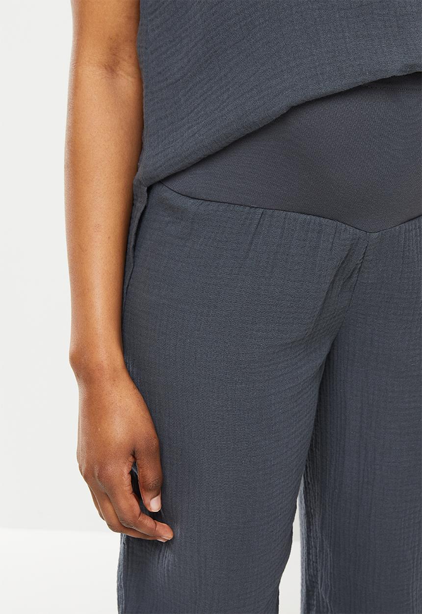 Superbalist - Maternity woven sleep set - charcoal