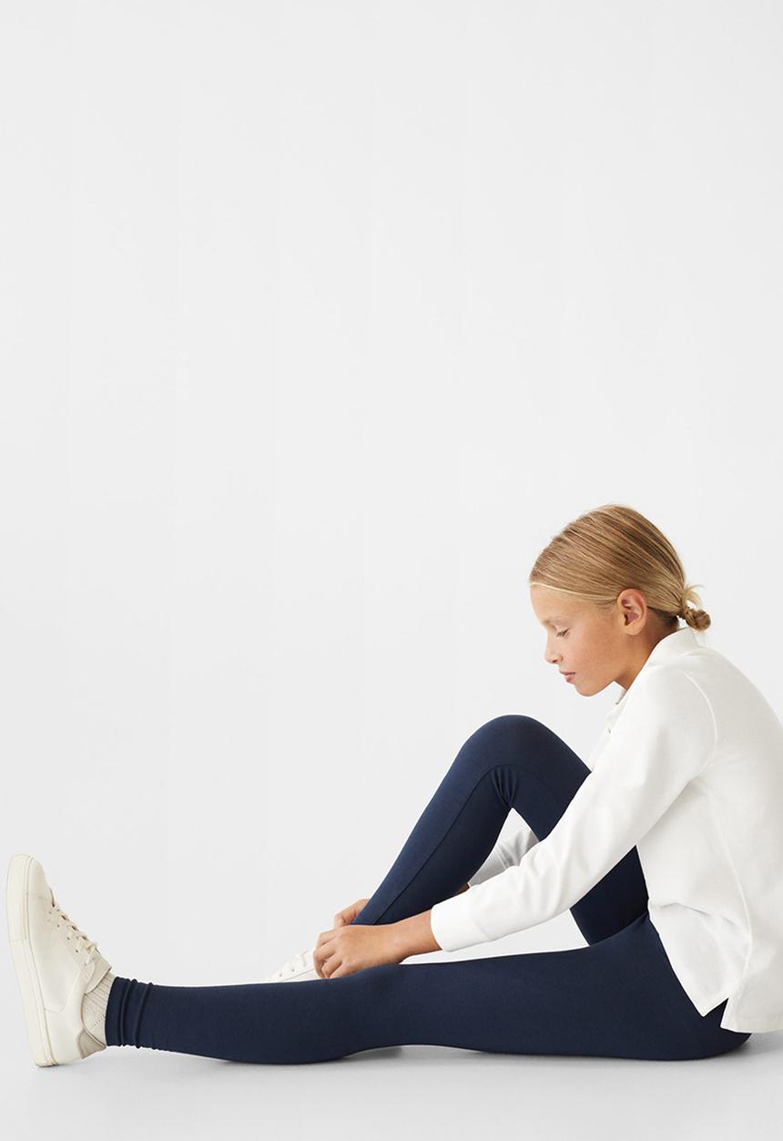 MANGO - Essential cotton leggings - navy