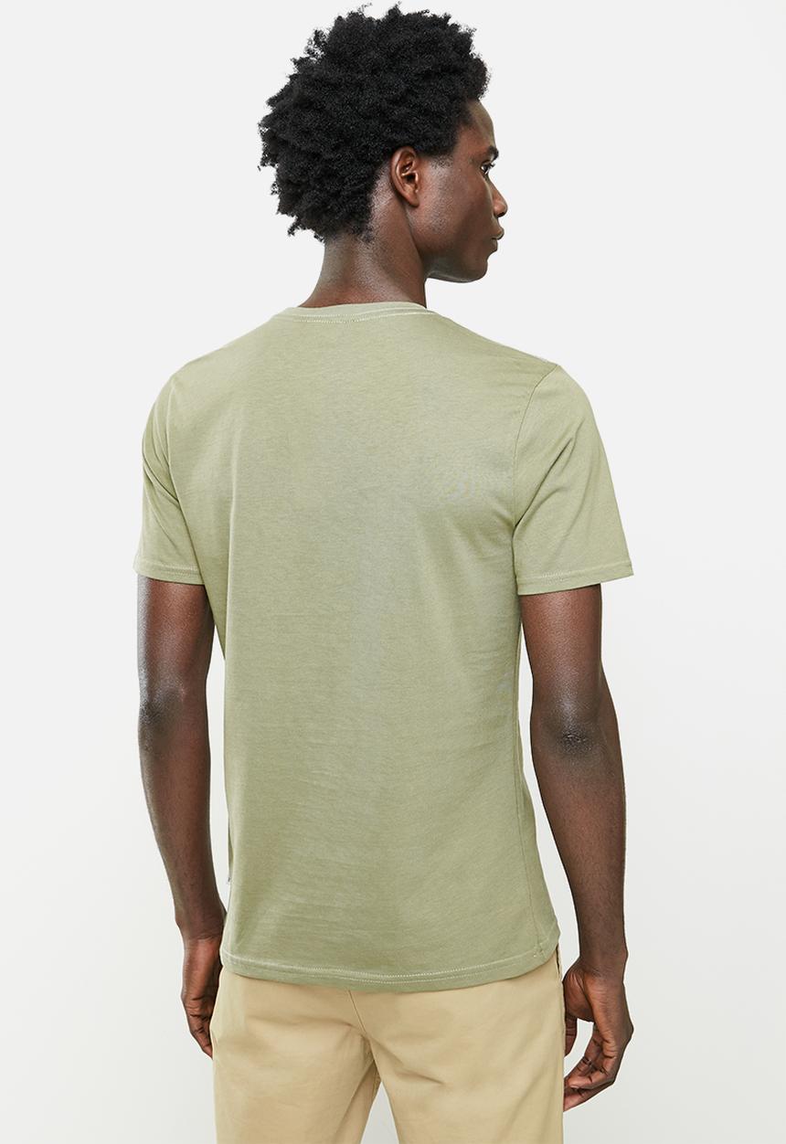 Ben Sherman - Entry tar print crew neck tee shirt - oliveDNU