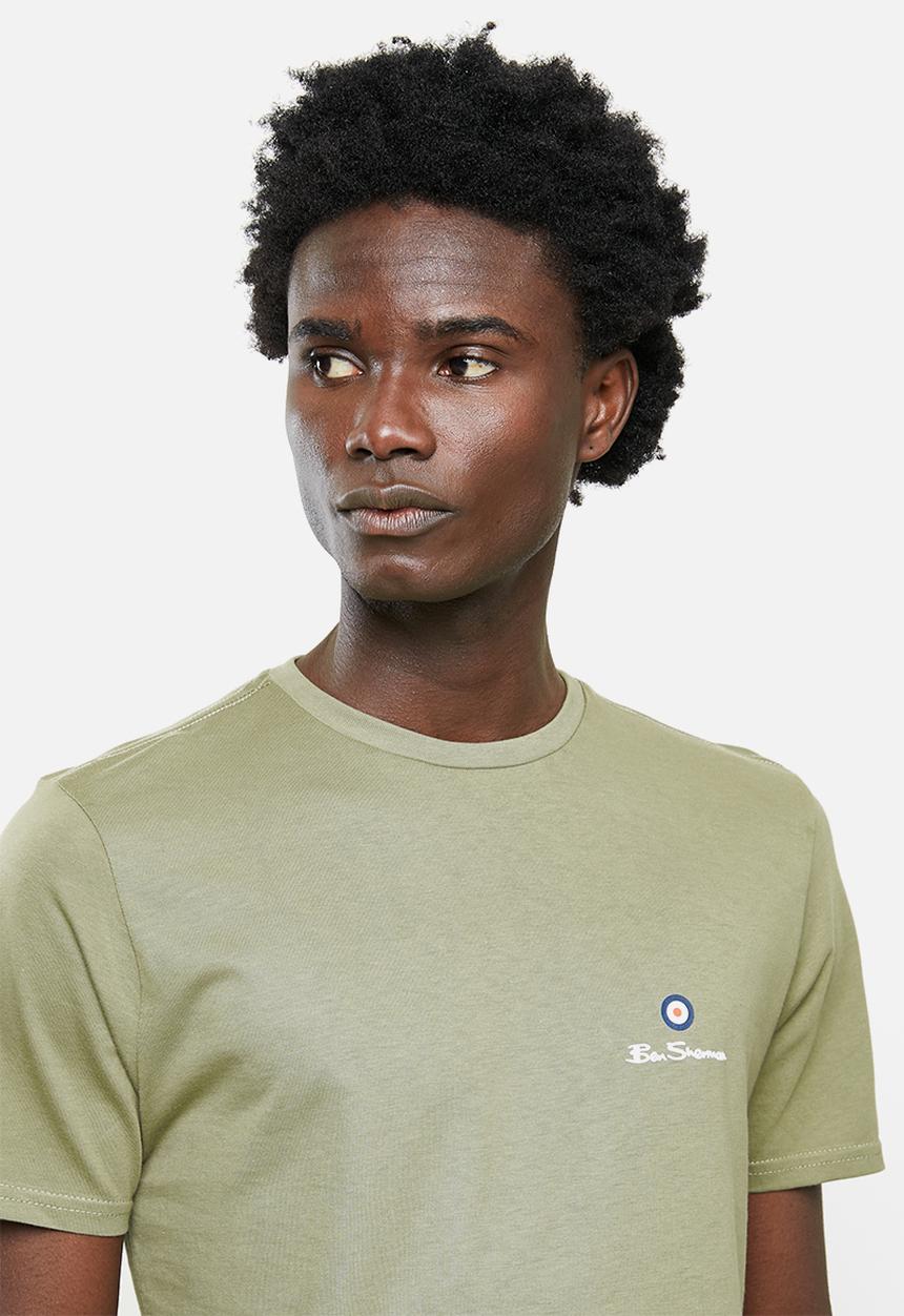 Ben Sherman - Entry tar print crew neck tee shirt - oliveDNU