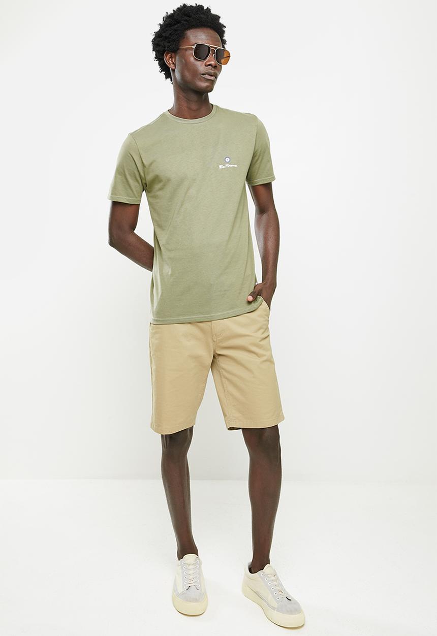 Ben Sherman - Entry tar print crew neck tee shirt - oliveDNU