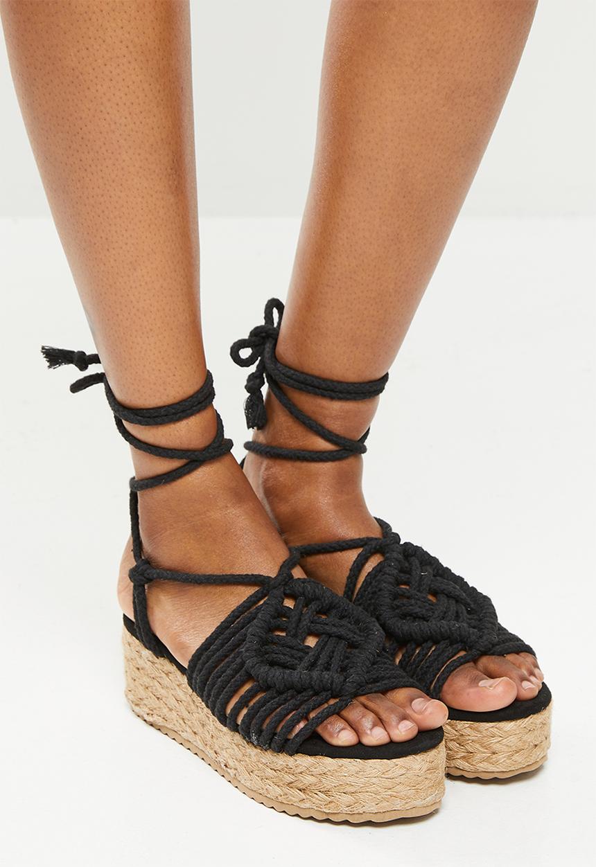 Madison® - Cherish flatform espadrille sandal - black
