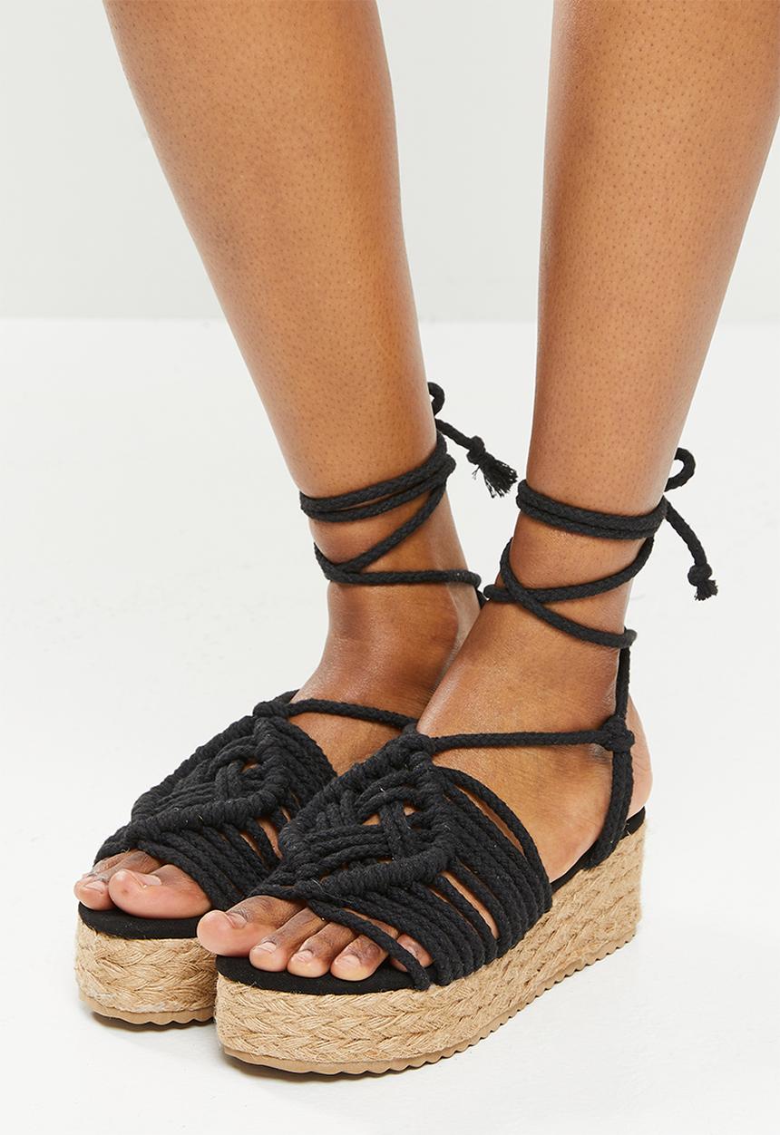 Madison® - Cherish flatform espadrille sandal - black