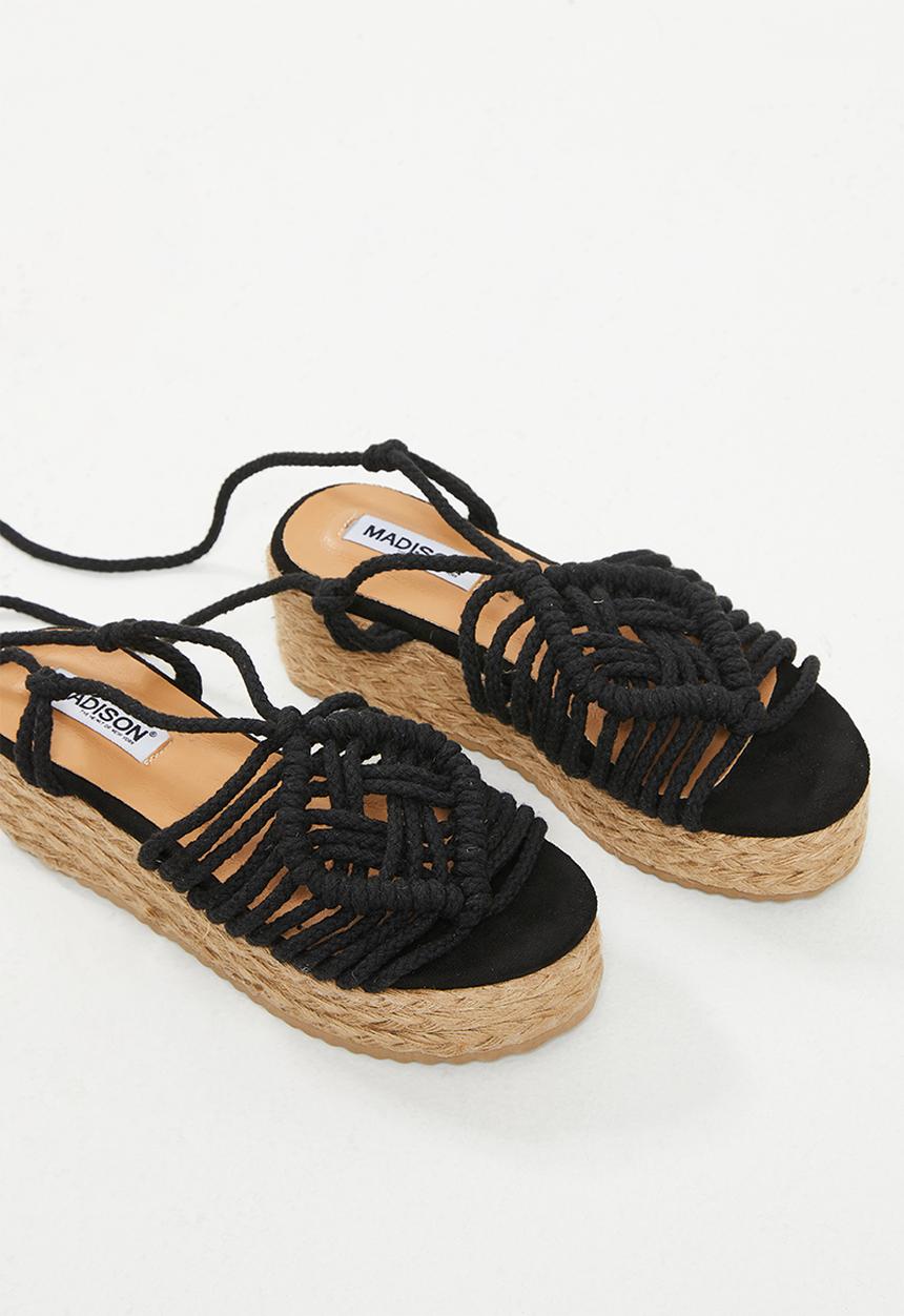 Madison® - Cherish flatform espadrille sandal - black