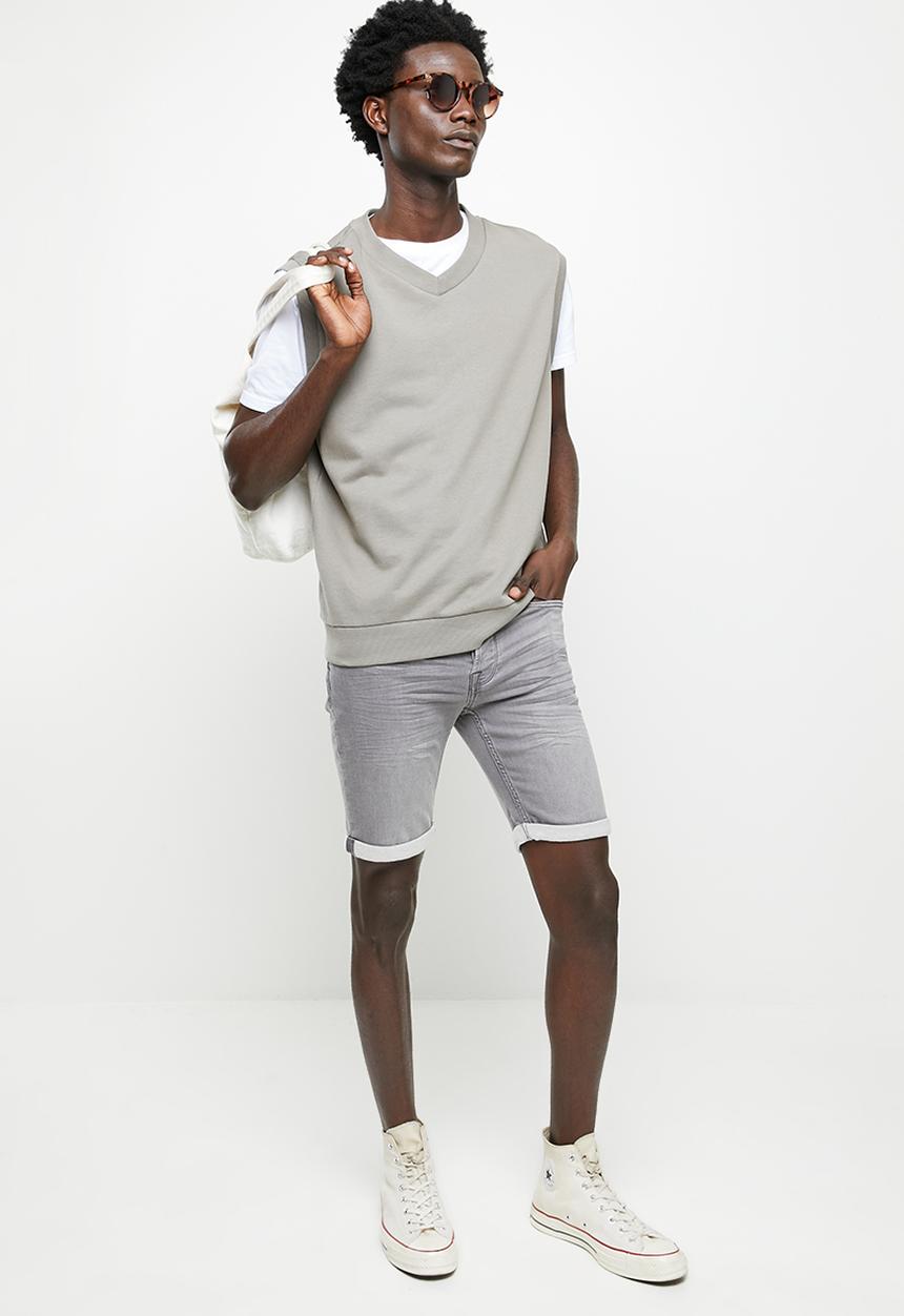 Only & Sons - Ply regular fit shorts - grey denim