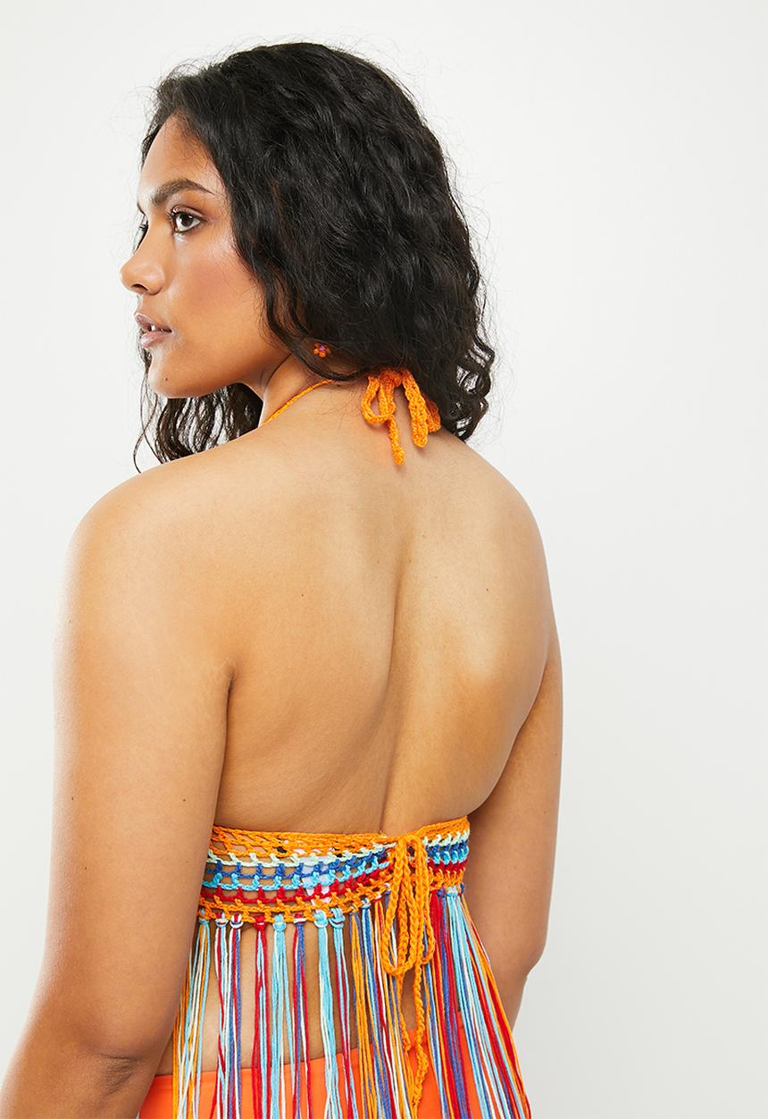 dailyfriday - V-neck fringe kaftan - multicolour