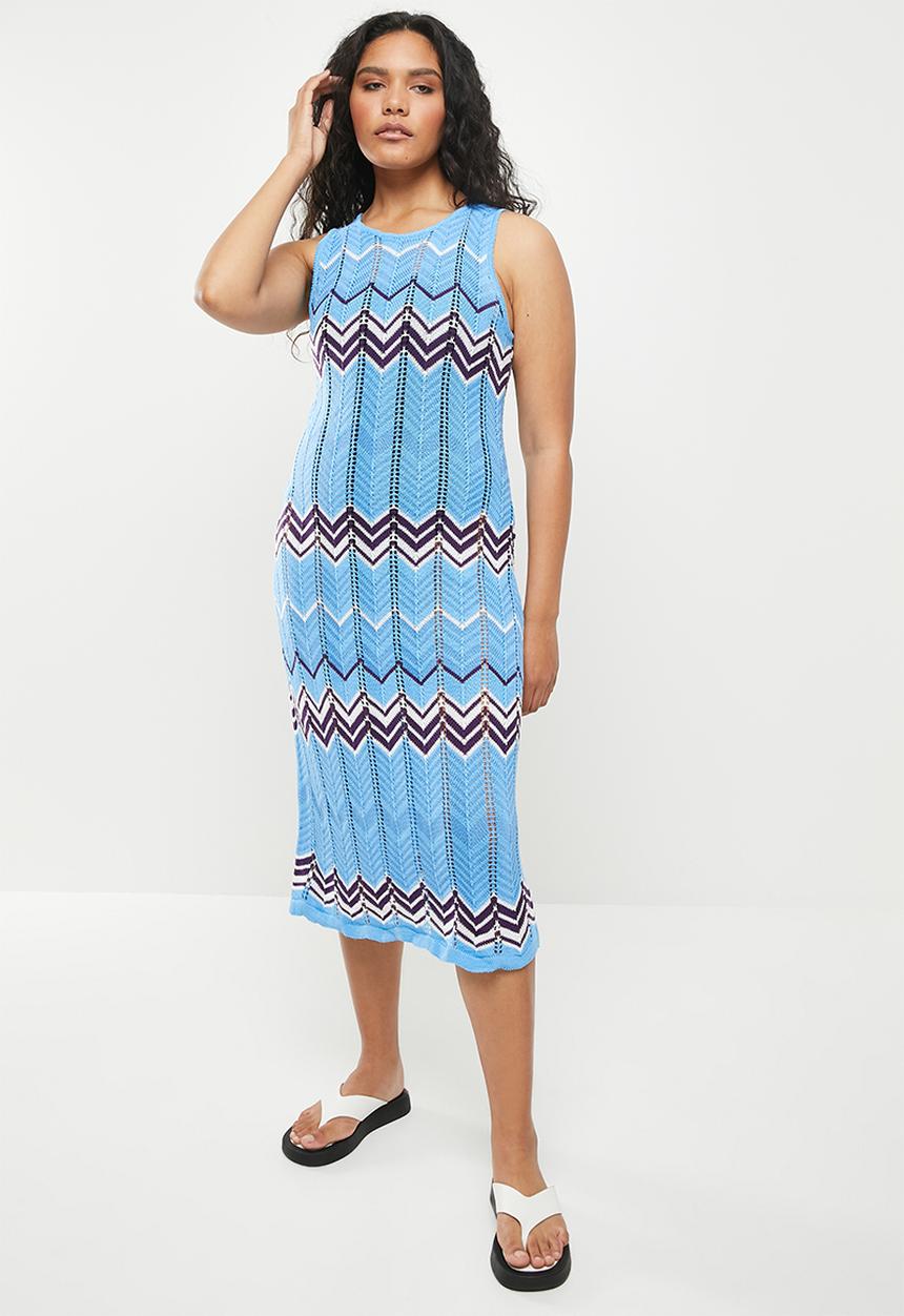 dailyfriday - Knit maxi cover up - blue print