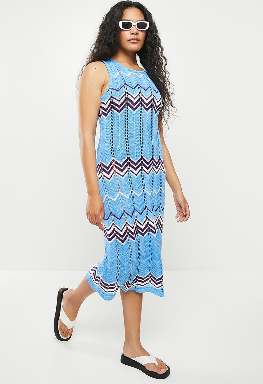 dailyfriday - Knit maxi cover up - blue print