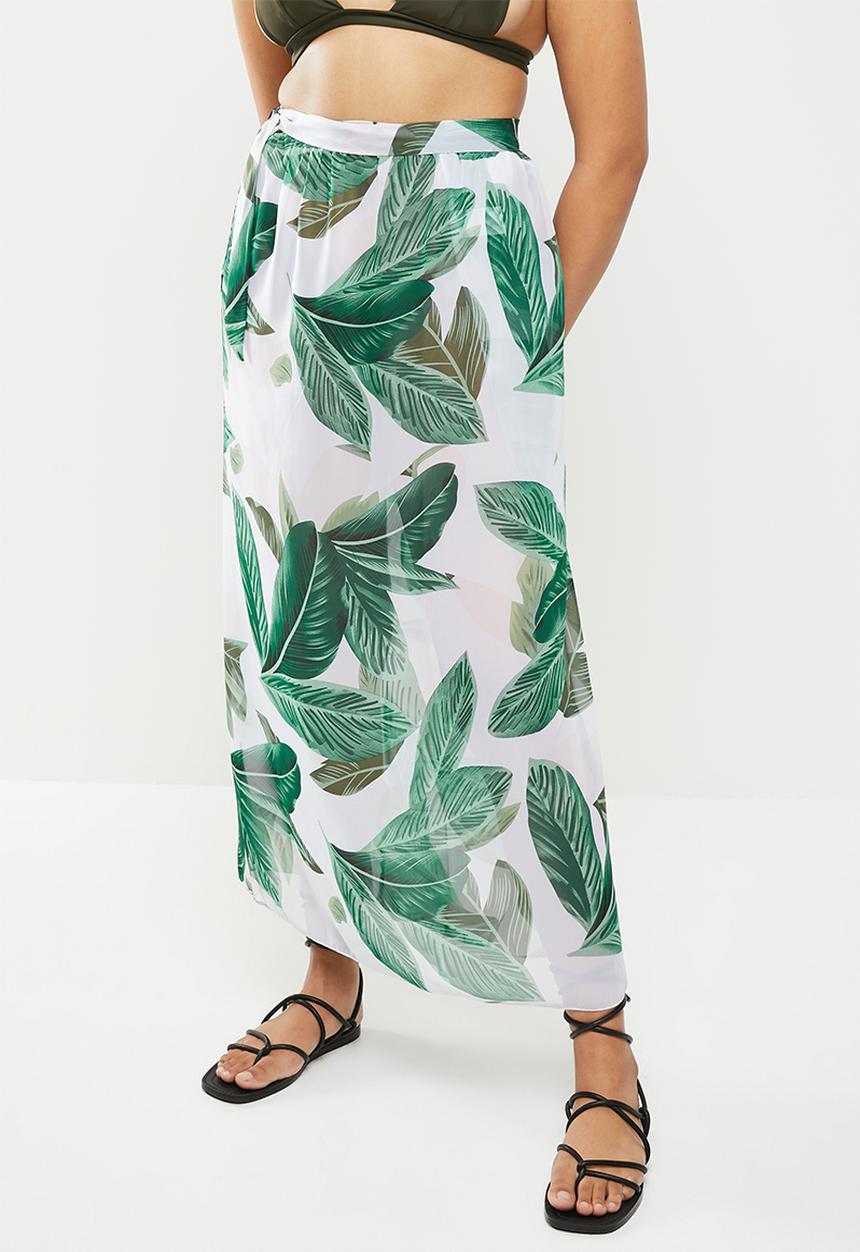 dailyfriday - Beach cover up midi skirt - tropical print