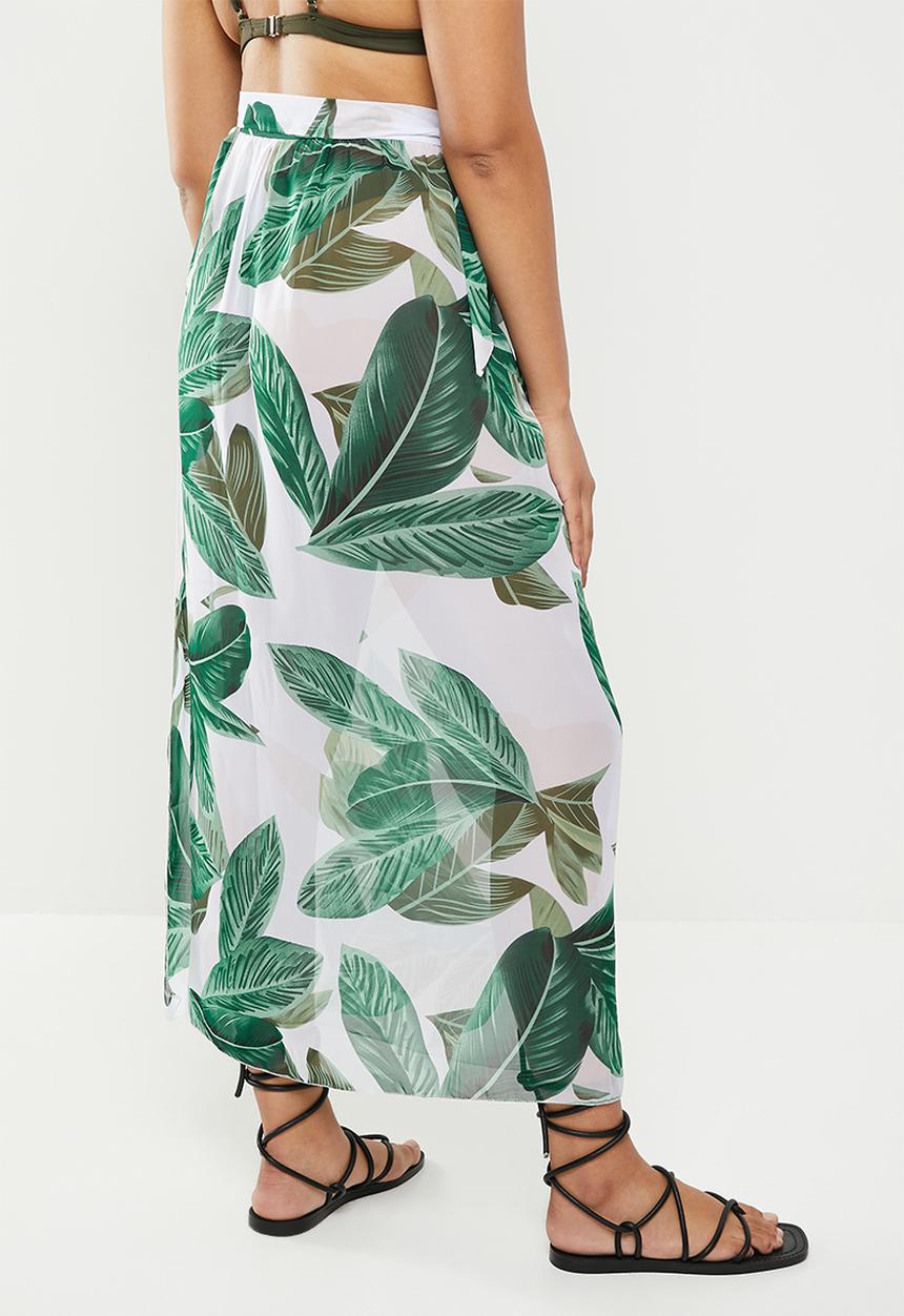 dailyfriday - Beach cover up midi skirt - tropical print