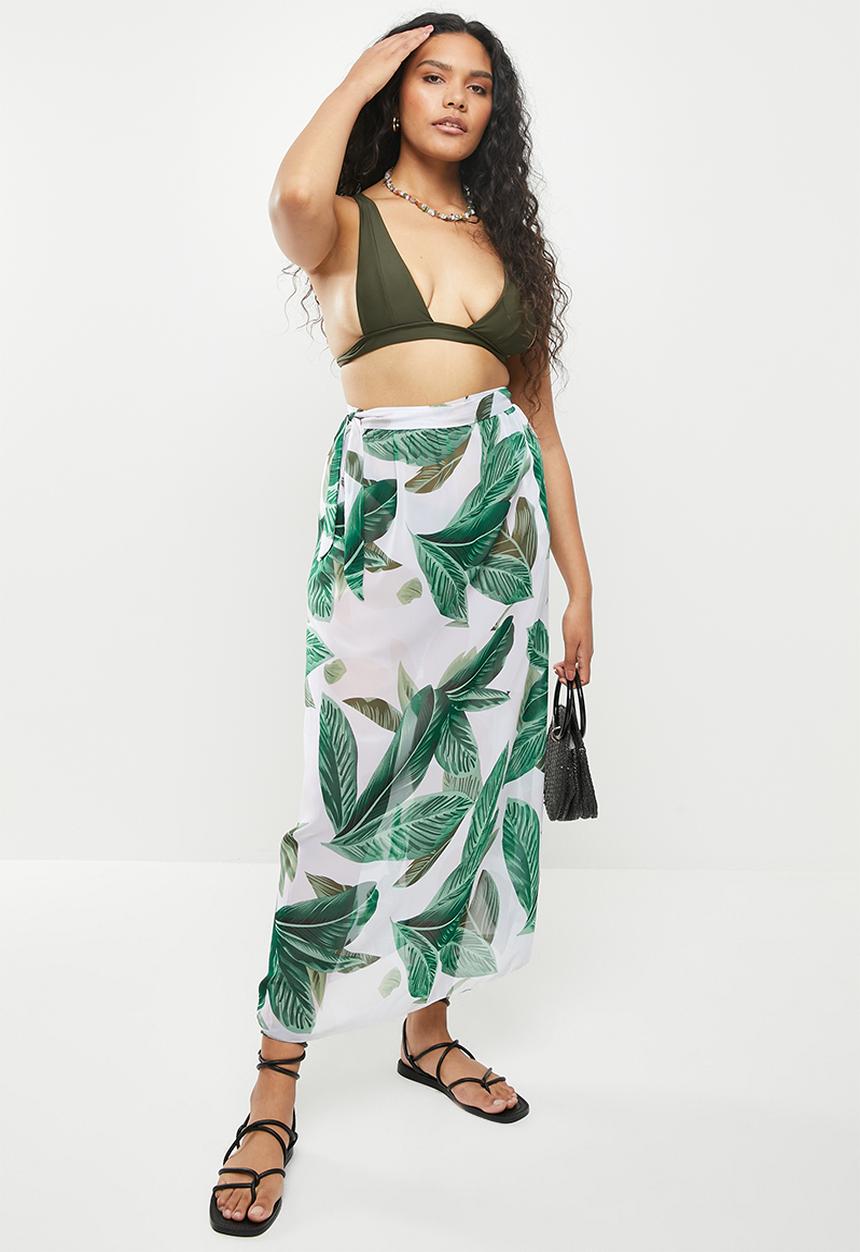 dailyfriday - Beach cover up midi skirt - tropical print