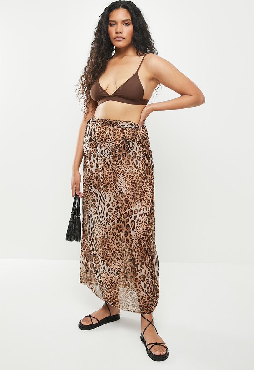 dailyfriday - Beach cover up midi skirt - animal print