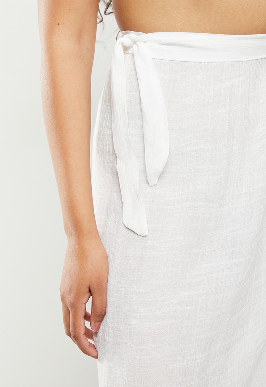 dailyfriday - Beach cover up midi skirt - white