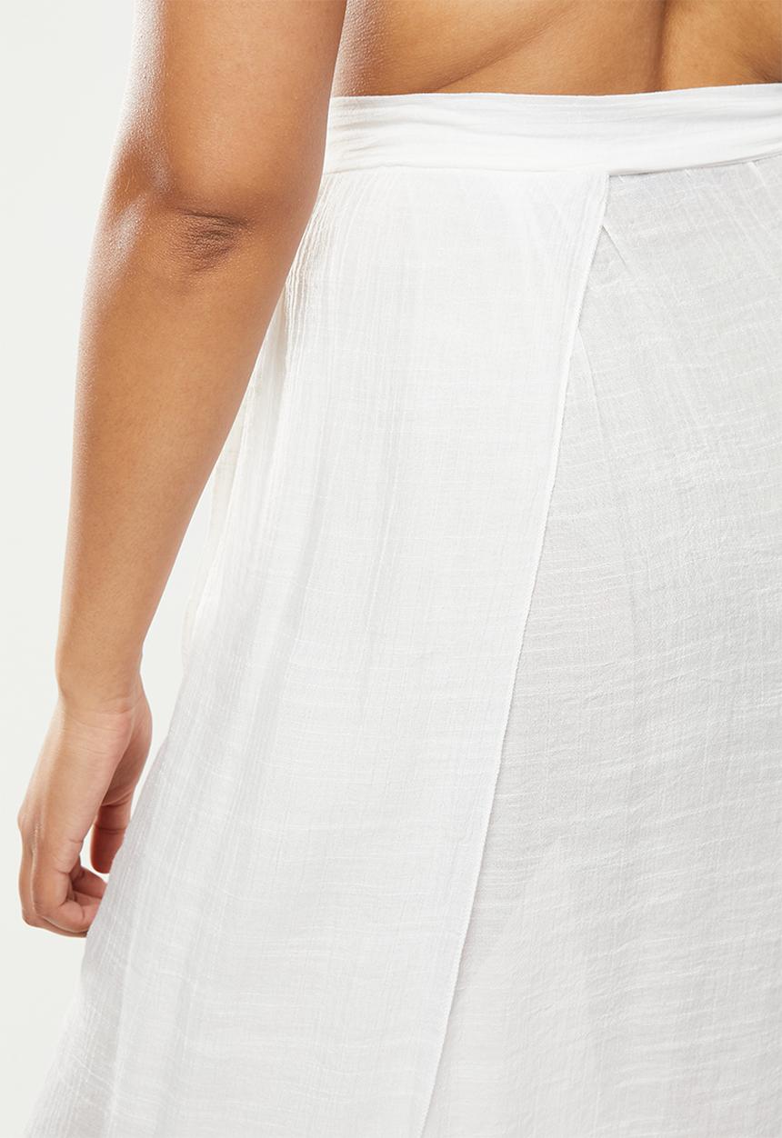 dailyfriday - Beach cover up midi skirt - white