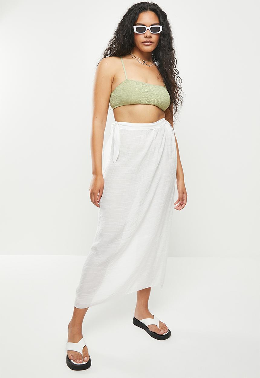 dailyfriday - Beach cover up midi skirt - white